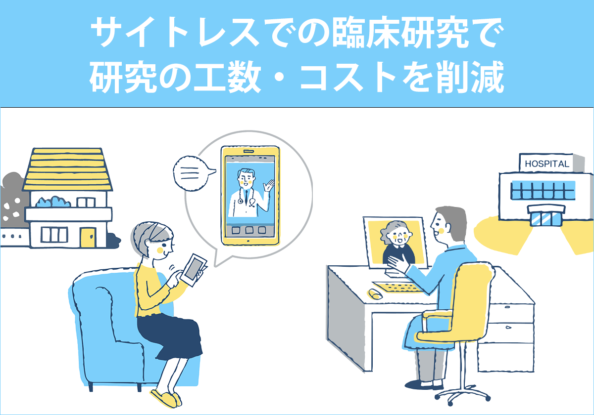 サイトレスでの臨床研究で研究の工数・コストを削減